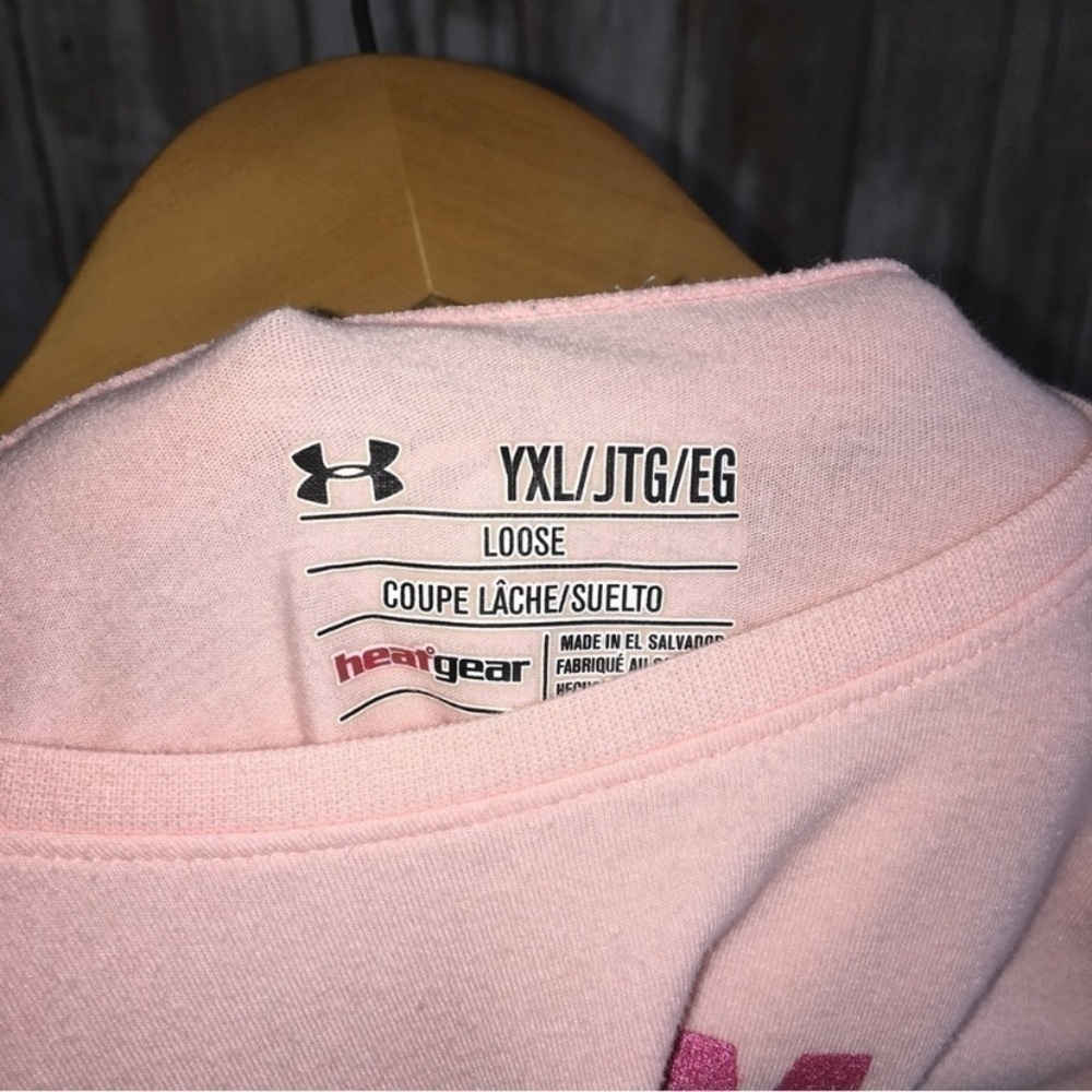 Under Armor Kids Pink Gym Hair Tee - Picture 4 of 4